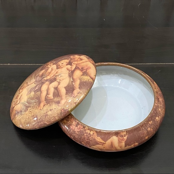 Vintage ENESCO Texjade Cherub Angel Trinket Box - Picture 3 of 16